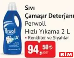 PERWOLL HIZLI YIKAMA SIVI ÇAMAŞIR DETERJANI 2 L fiyat ve kampanya bilgisi